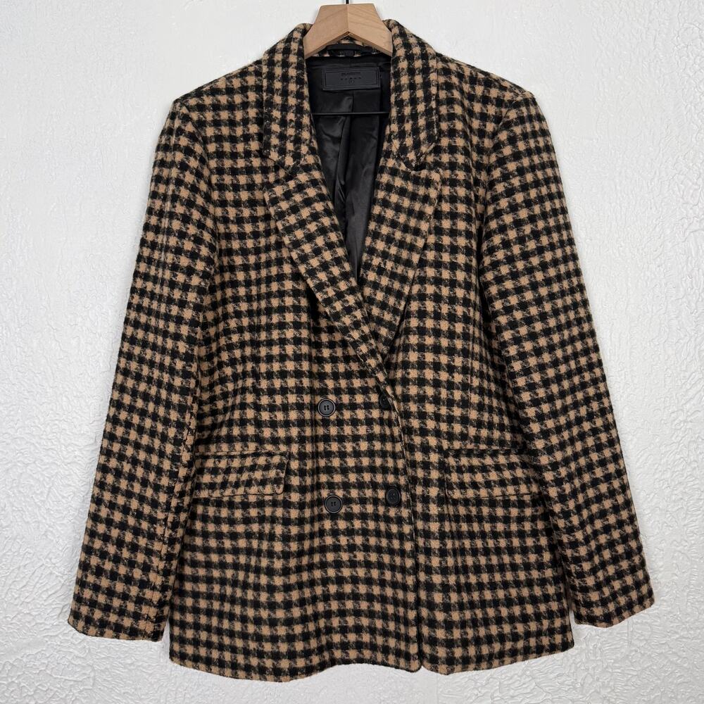 Blank NYC Book Club Double Breasted Houndstooth Blazer Jacket Size Large - Picture 2 of 6
